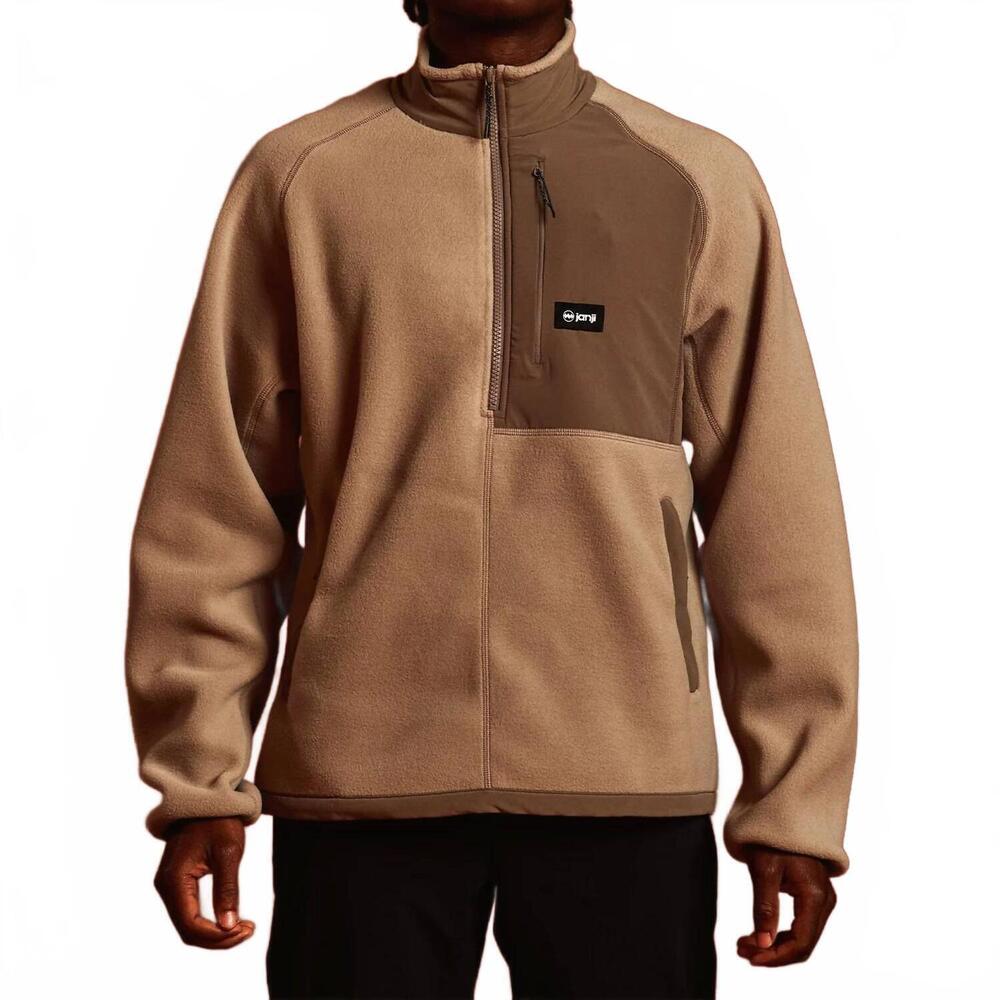 NEW JANJI unisex fleece half-zip sweatshirt in silt